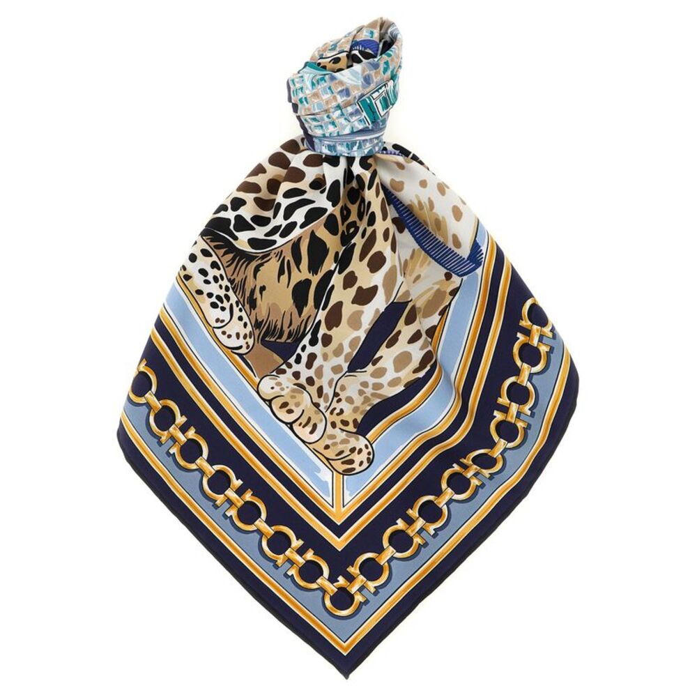 Ferragamo Blue Silk Women's Foulard